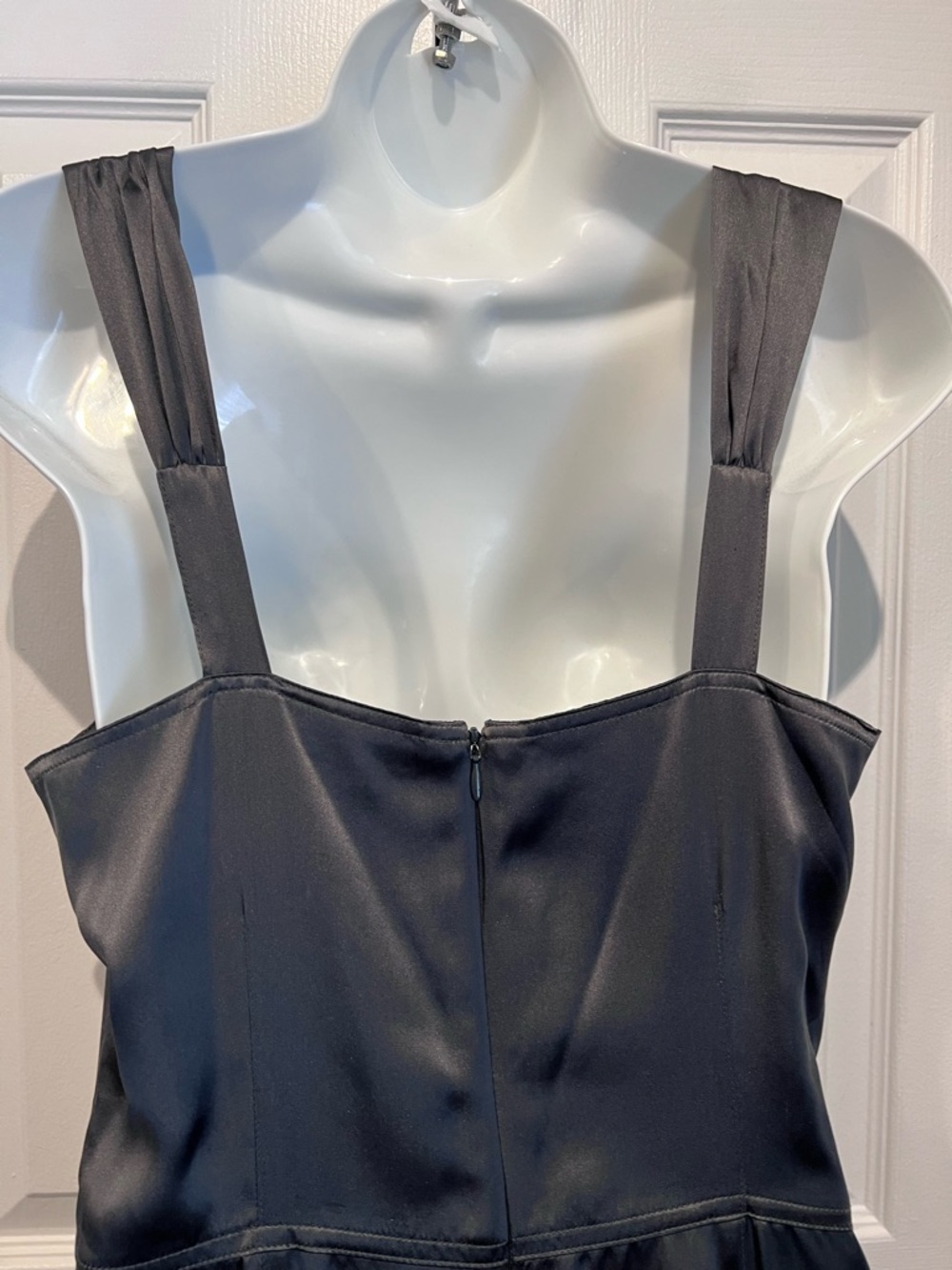 Jacob Grey/Pewter 100% Silk Vintage‎ Fit & Flare Dress Size 10 - Picture 8 of 13